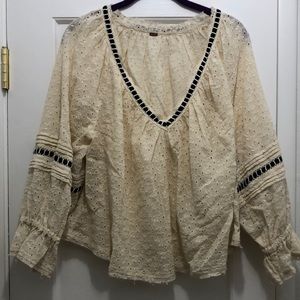Free People eyelet peasant top